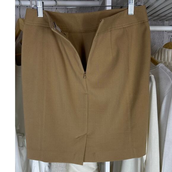 Loft Women's Size 6 Petite Tan Zip Pocket Knee Length Straight Skirt #0596 - Picture 5 of 10